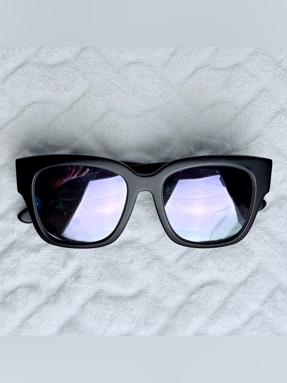 Diff Eyewear Bella II Square Black Sunglasses with Reflective Lenses